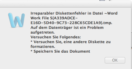 MS Word Diskettenfehler